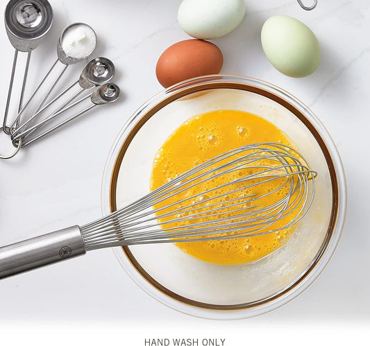 Semi-automatic 12`inch Stainless Steel Egg Whisk Push Mixer Stirrer Egg Scrambler for Blending, Whisking, Frothing, Beating & Stirring